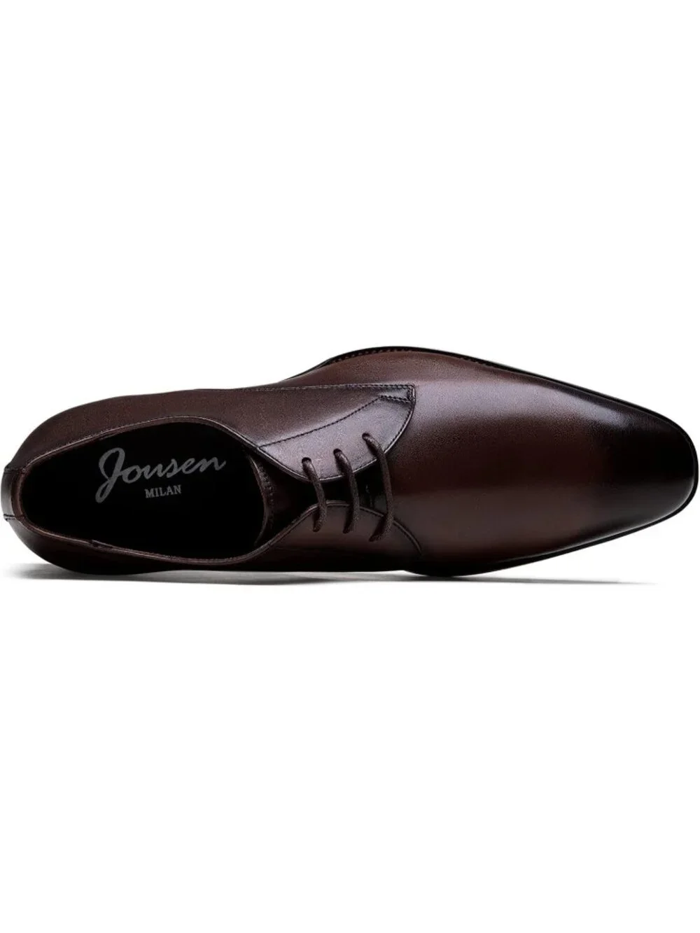 Men's Dark Brown Solid Leather Lace Up Formal Business Derby Brogue Oxford Shoes